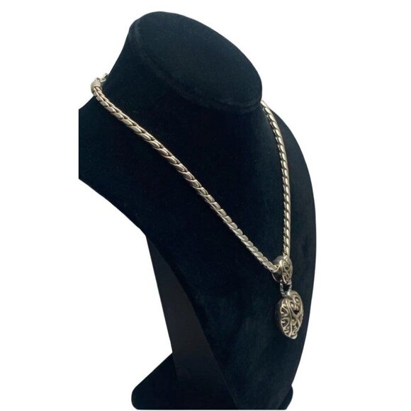 Brighton Silver-Tone Heart Pendant Necklace 1pc 63.2g - Picture 3 of 4